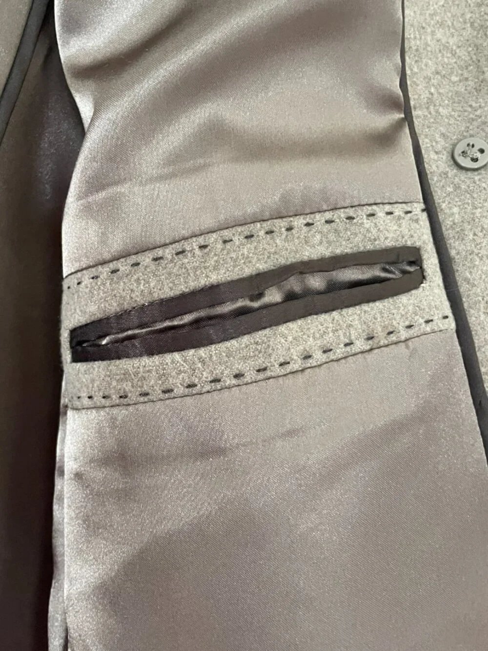 Calvin Klein Taupe/Brown Pea Coat, Size 16 Double Breasted - Picture 11 of 16